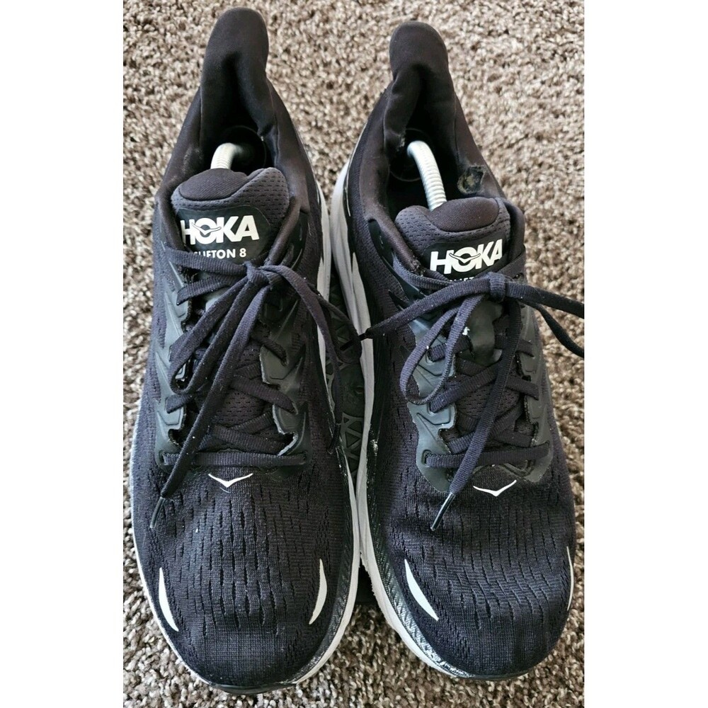 HOKA Clifton 9 Women Black/White Running Shoes Size 13